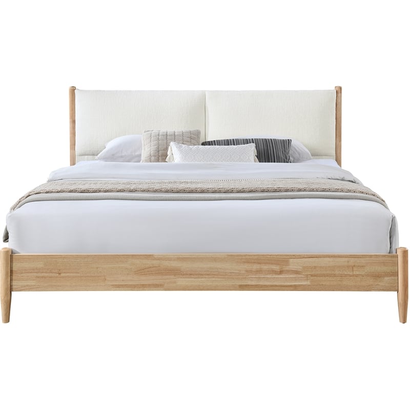 meridian furniture arbor cream polyester king bed