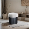 Meridian Furniture Nimes Cream Velour Fur Fabric Ottoman/Stool