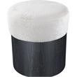 Meridian Furniture Nimes Cream Velour Fur Fabric Ottoman/Stool
