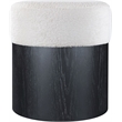 Meridian Furniture Nimes Cream Velour Fur Fabric Ottoman/Stool