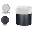 Meridian Furniture Nimes Cream Velour Fur Fabric Ottoman/Stool