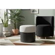 Meridian Furniture Nimes Cream Velour Fur Fabric Ottoman/Stool