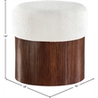 Meridian Furniture Nimes Cream Velour Fur Fabric Ottoman/Stool