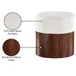 Meridian Furniture Nimes Cream Velour Fur Fabric Ottoman/Stool