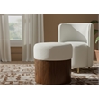 Meridian Furniture Nimes Cream Velour Fur Fabric Ottoman/Stool