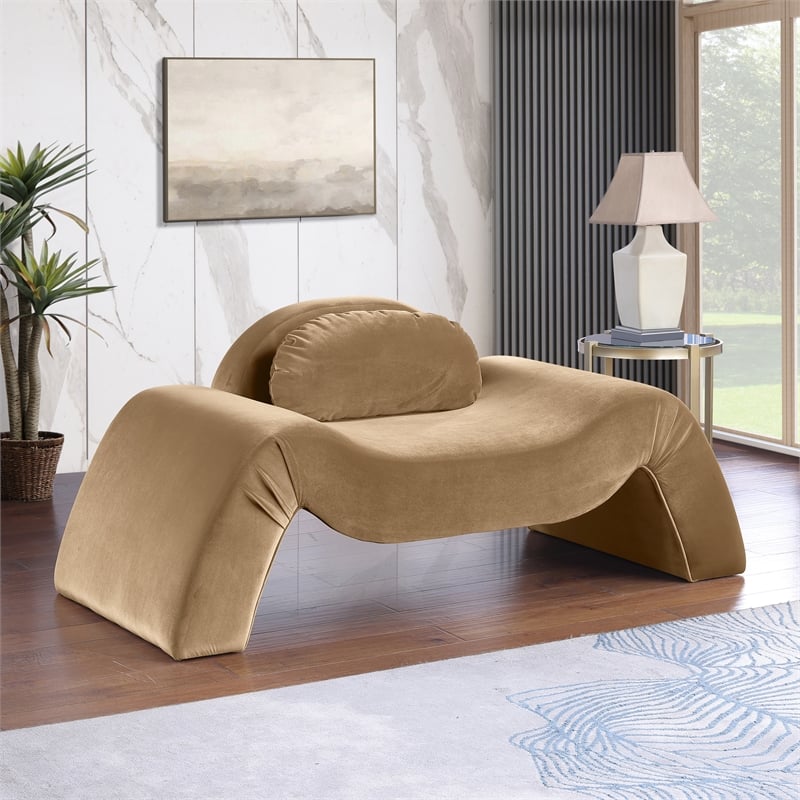 Meridian Furniture Austin Beige Velvet Chair