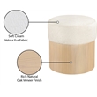 Meridian Furniture Nimes Cream Velour Fur Fabric Ottoman/Stool