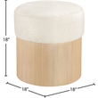 Meridian Furniture Nimes Cream Velour Fur Fabric Ottoman/Stool