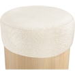 Meridian Furniture Nimes Cream Velour Fur Fabric Ottoman/Stool