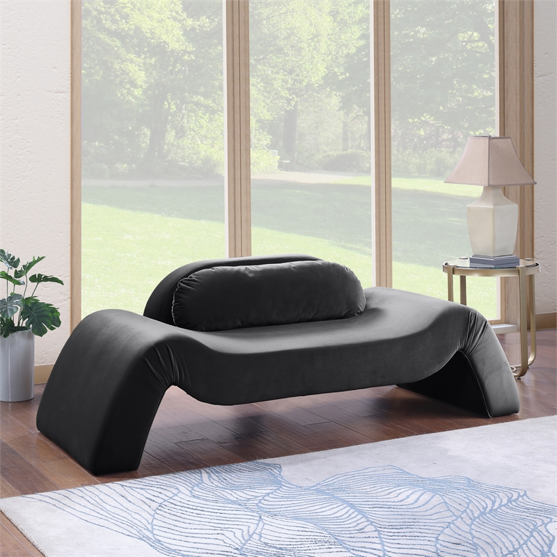 Meridian Furniture Austin Black Velvet Loveseat