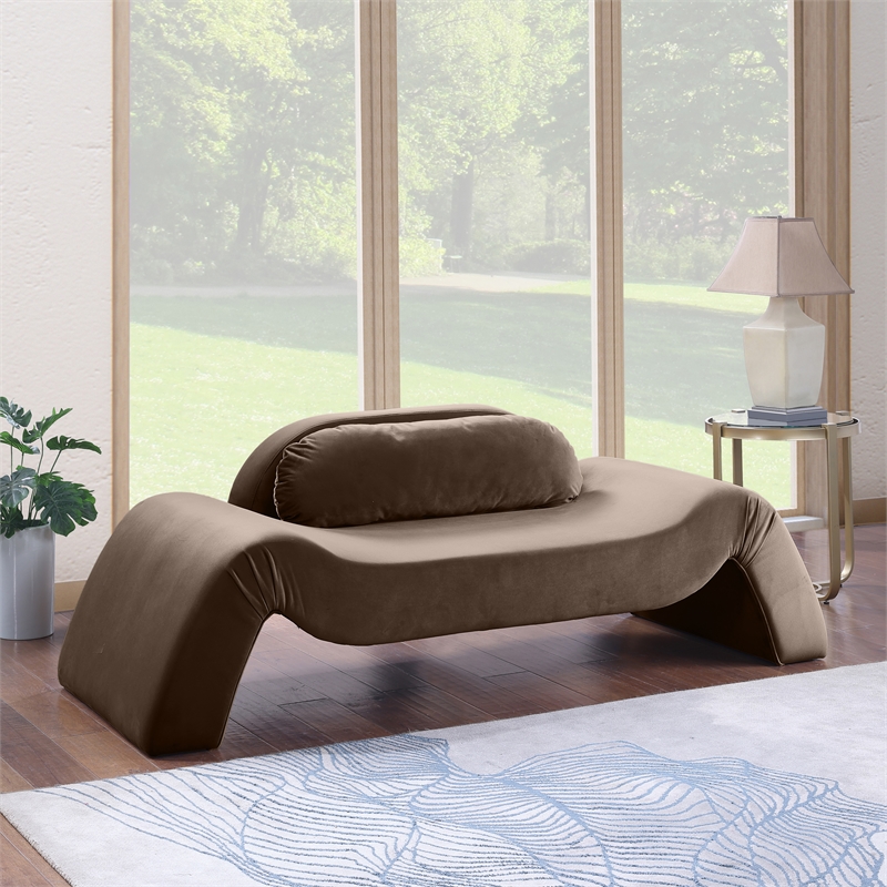 Meridian Furniture Austin Brown Velvet Loveseat