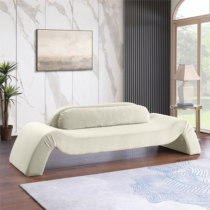 Meridian Furniture Austin Cream Velvet Sofa