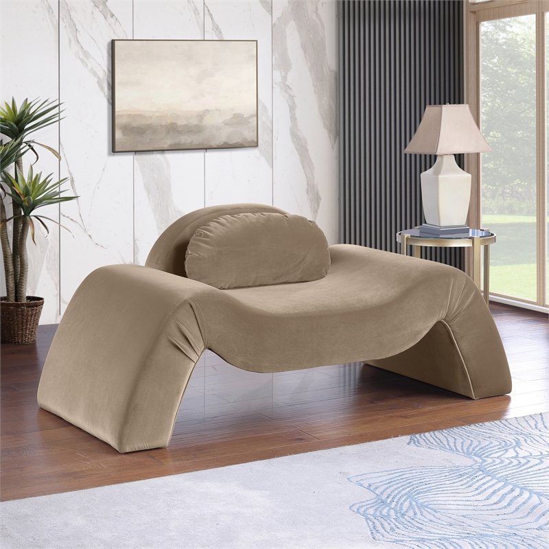 Meridian Furniture Austin Taupe Velvet Chair