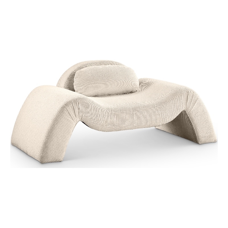 Meridian Furniture Austin Beige Microsuede Corduroy Chair