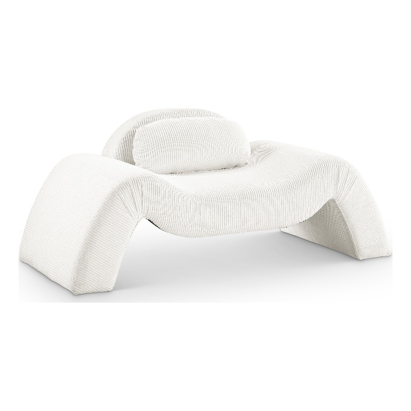 Meridian Furniture Austin Cream Microsuede Corduroy Chair