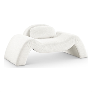 Meridian Furniture Austin Cream Microsuede Corduroy Chair