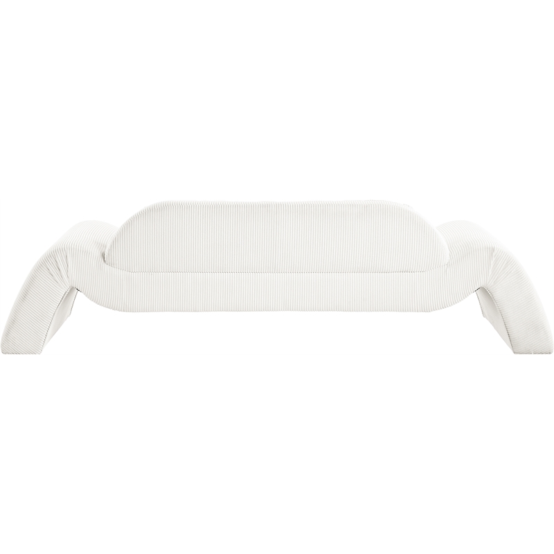 meridian furniture austin cream microsuede corduroy sofa