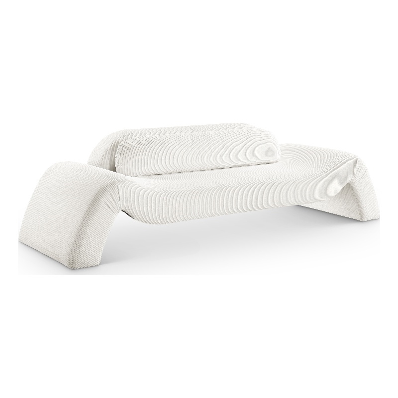Meridian Furniture Austin Cream Microsuede Corduroy Sofa