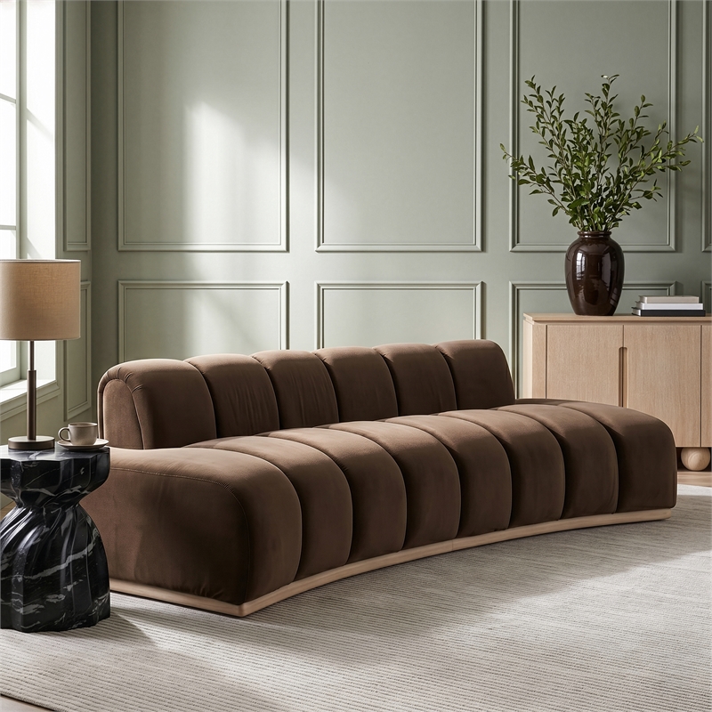 Meridian Furniture Jace Brown Velvet Sofa