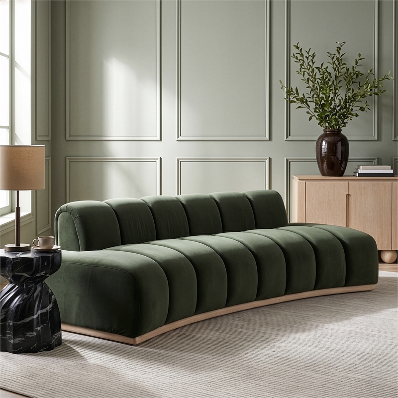 Meridian Furniture Jace Green Velvet Sofa