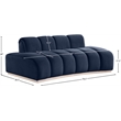 Meridian Furniture Jace Navy Velvet Loveseat