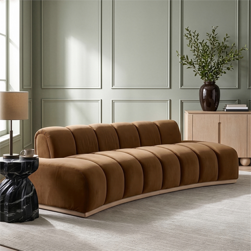 Meridian Furniture Jace Saddle Velvet Sofa