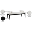 Meridian Furniture Priscilla Cream Linen Textured Fabric Bench