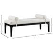 Meridian Furniture Priscilla Cream Linen Textured Fabric Bench