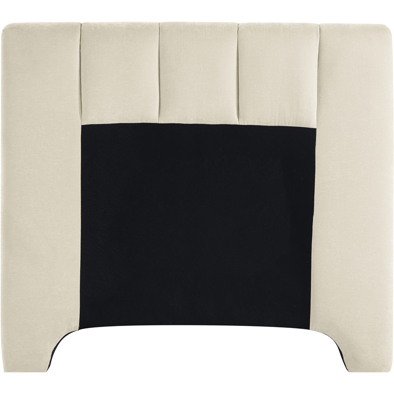 Meridian Furniture Camila Beige Chenille Fabric Twin Bed