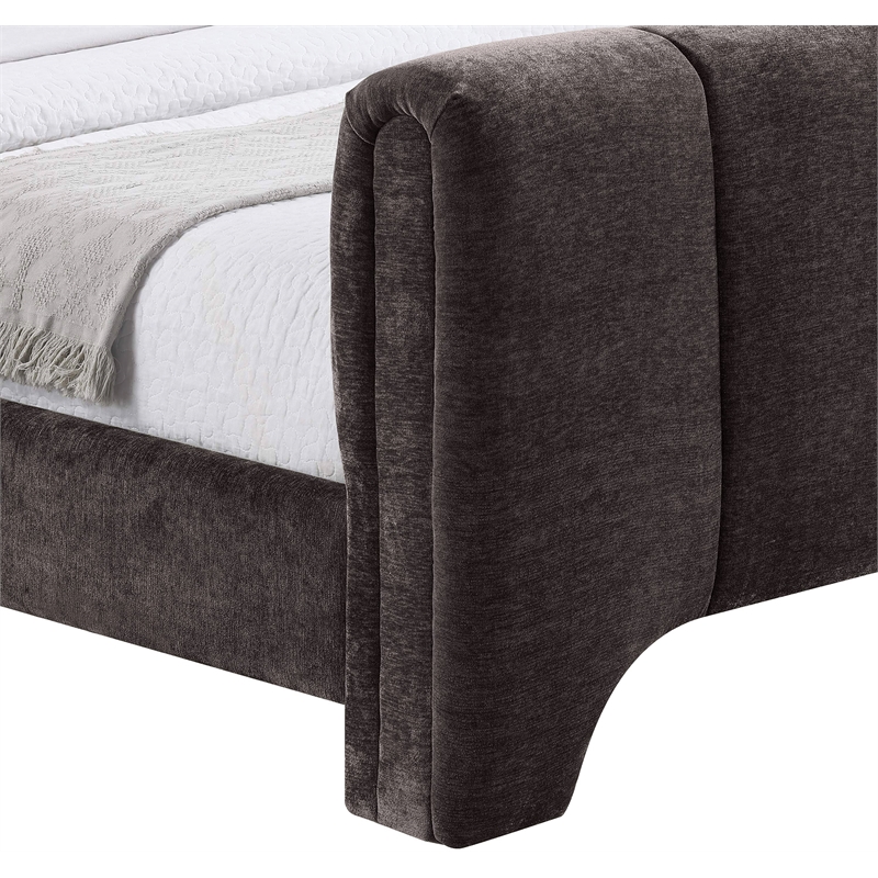 Meridian Furniture Camila Brown Chenille Fabric King Bed