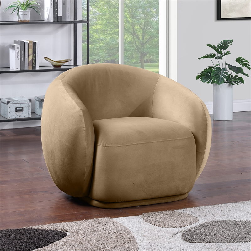 Meridian Furniture Emery Beige Velvet Chair