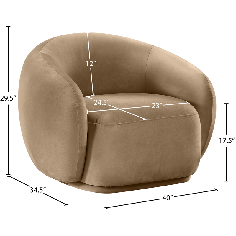 Meridian Furniture Emery Beige Velvet Chair