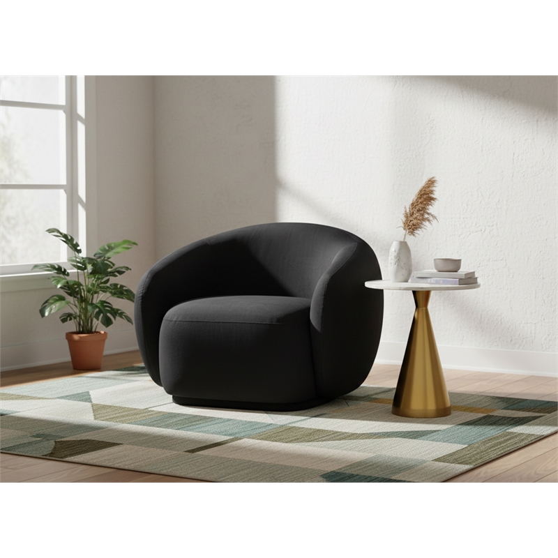 Meridian Furniture Emery Black Velvet Chair