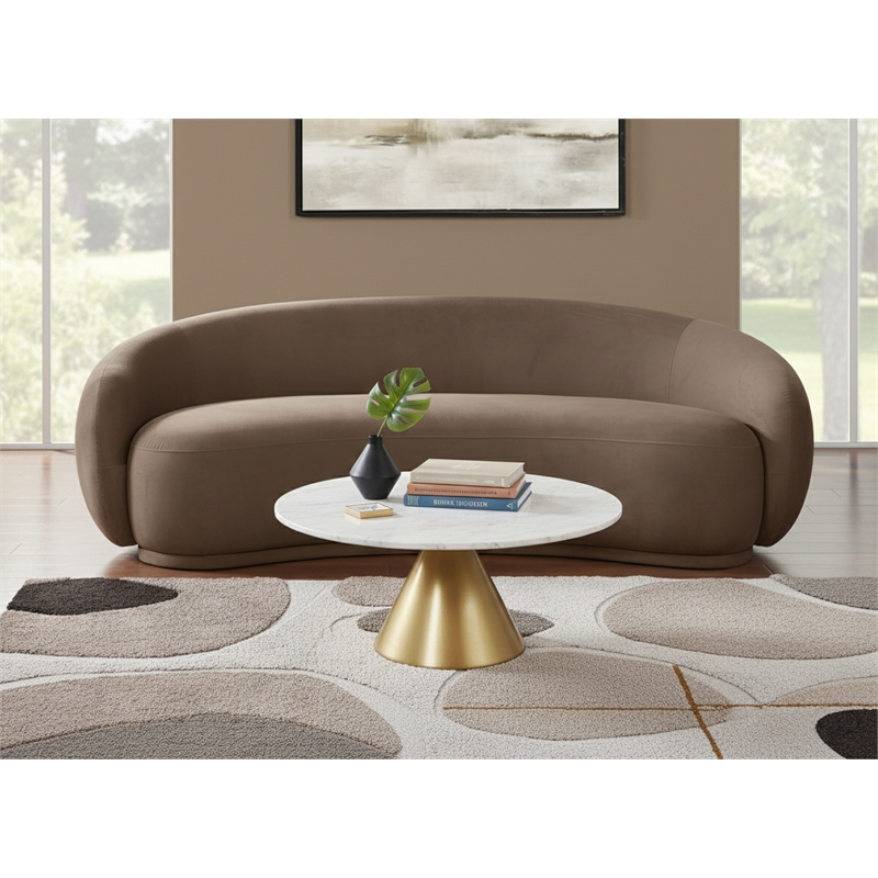 Meridian Furniture Emery Brown Velvet Sofa
