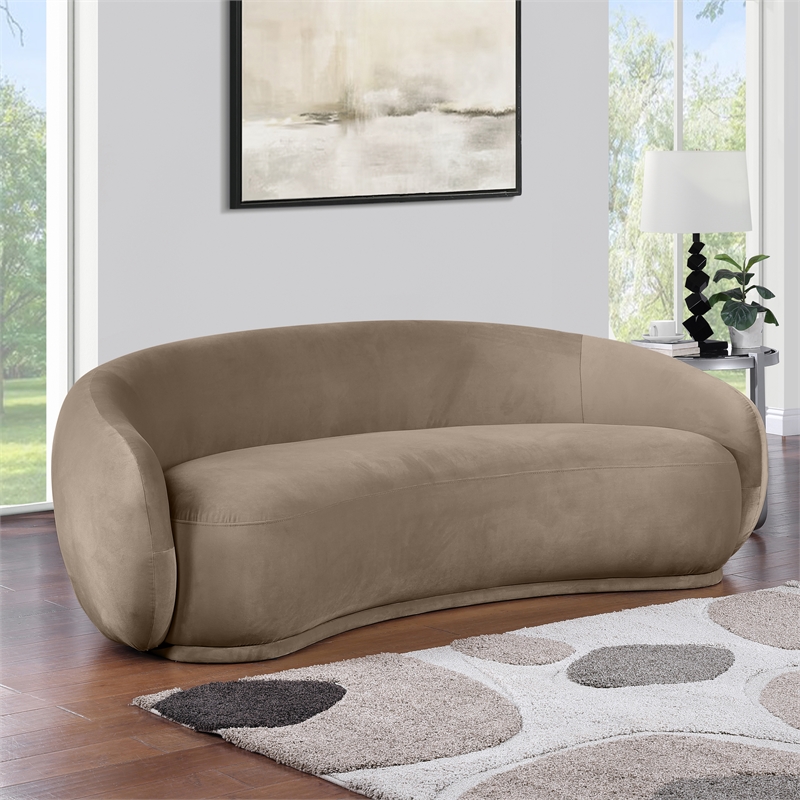 Meridian Furniture Emery Taupe Velvet Sofa