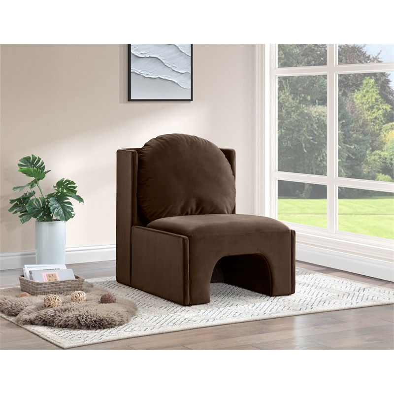 Meridian Furniture Sigma Brown Velvet Accent Chair