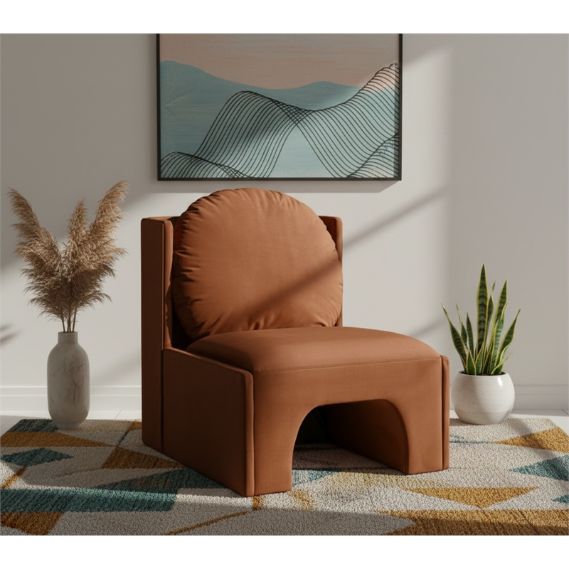 Meridian Furniture Sigma Cognac Velvet Accent Chair