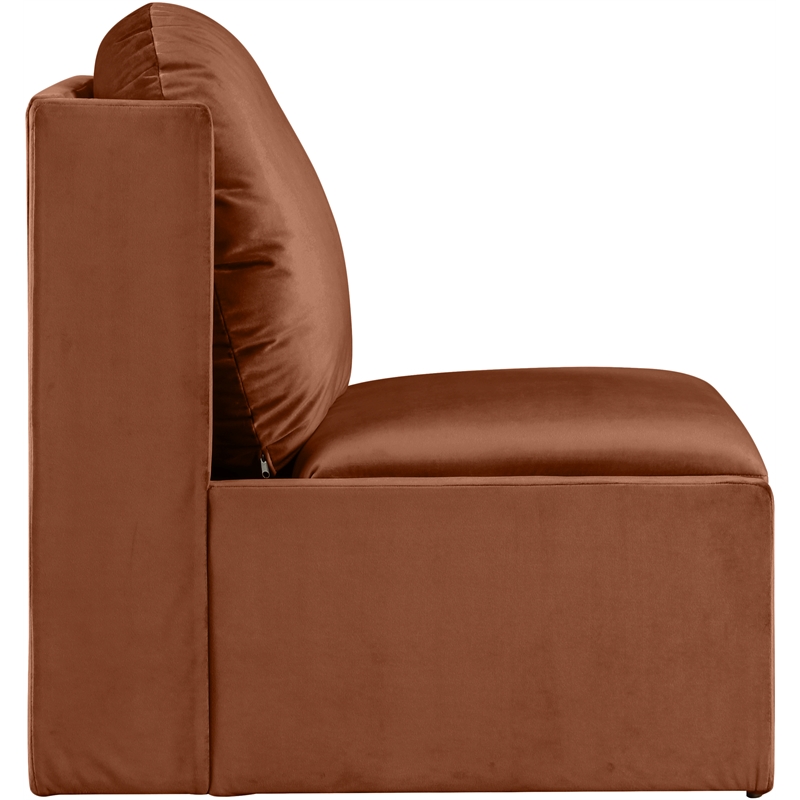 Meridian Furniture Sigma Cognac Velvet Accent Chair