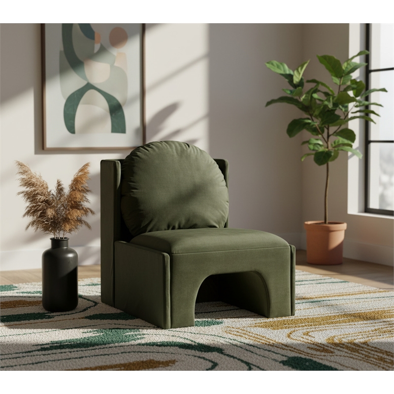 Meridian Furniture Sigma Green Velvet Accent Chair