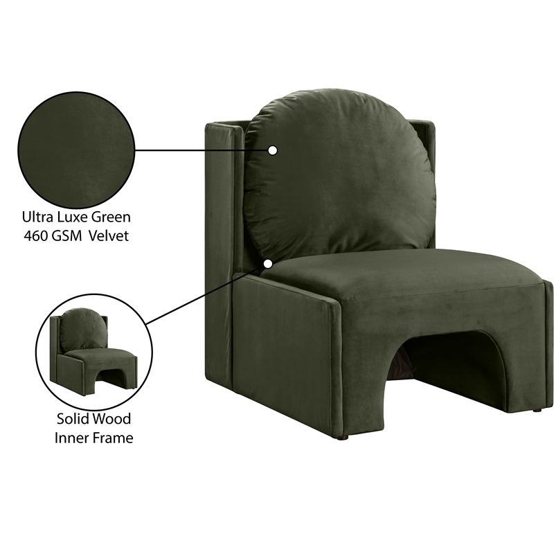 Meridian Furniture Sigma Green Velvet Accent Chair