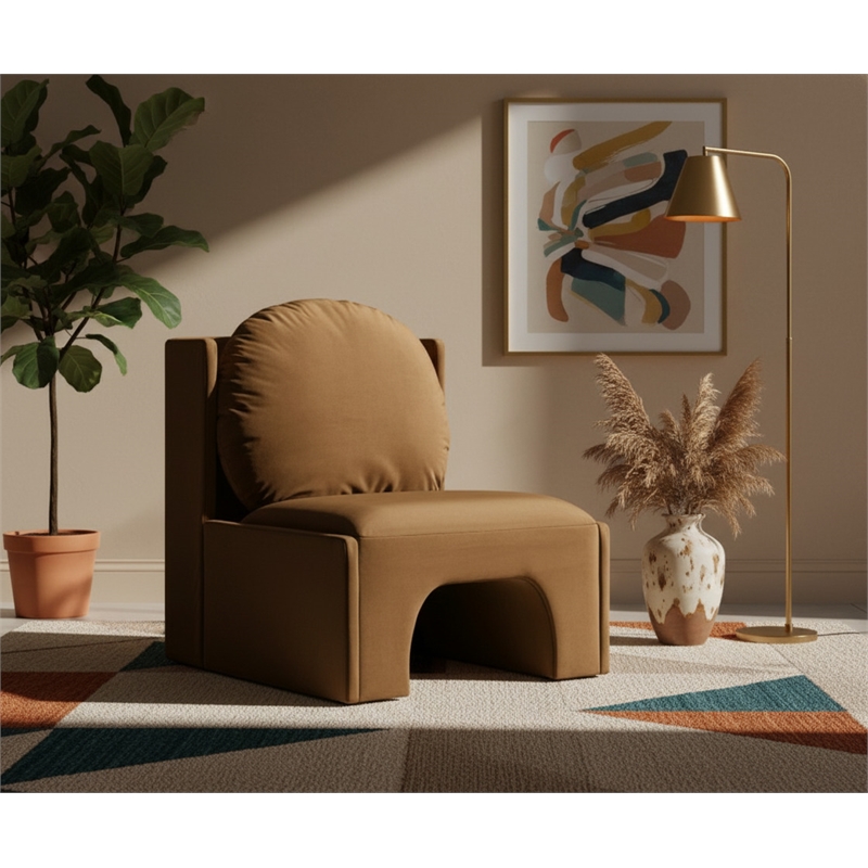 Meridian Furniture Sigma Saddle Velvet Accent Chair