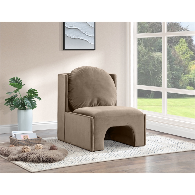 Meridian Furniture Sigma Taupe Velvet Accent Chair