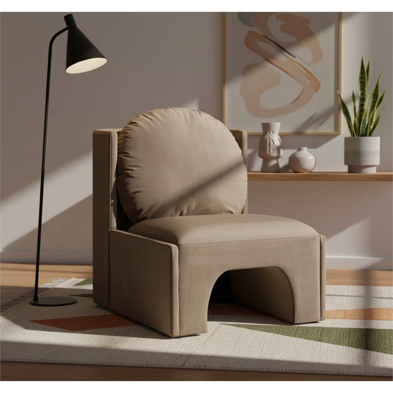 Meridian Furniture Sigma Taupe Velvet Accent Chair