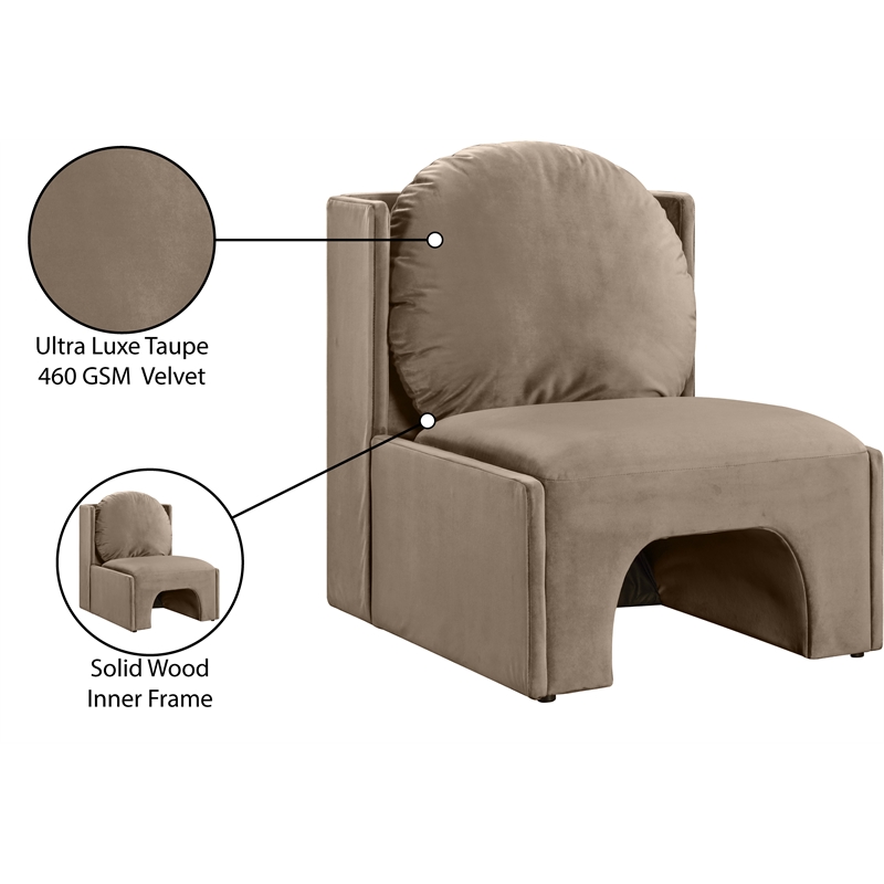 Meridian Furniture Sigma Taupe Velvet Accent Chair