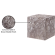Meridian Furniture Piazza Brown Marble Finish Concrete Indoor/Outdoor End Table