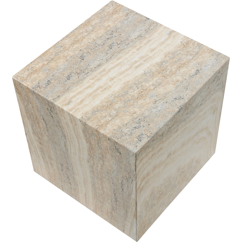 Meridian Furniture Piazza Travertine Finish Concrete Indoor/Outdoor End Table