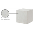 Meridian Furniture Off White Marble Finish Concrete Indoor/Outdoor End Table