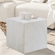 Meridian Furniture Off White Marble Finish Concrete Indoor/Outdoor End Table
