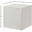 Meridian Furniture Off White Marble Finish Concrete Indoor/Outdoor End Table