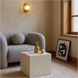 Meridian Furniture Off White Marble Finish Concrete Indoor/Outdoor End Table